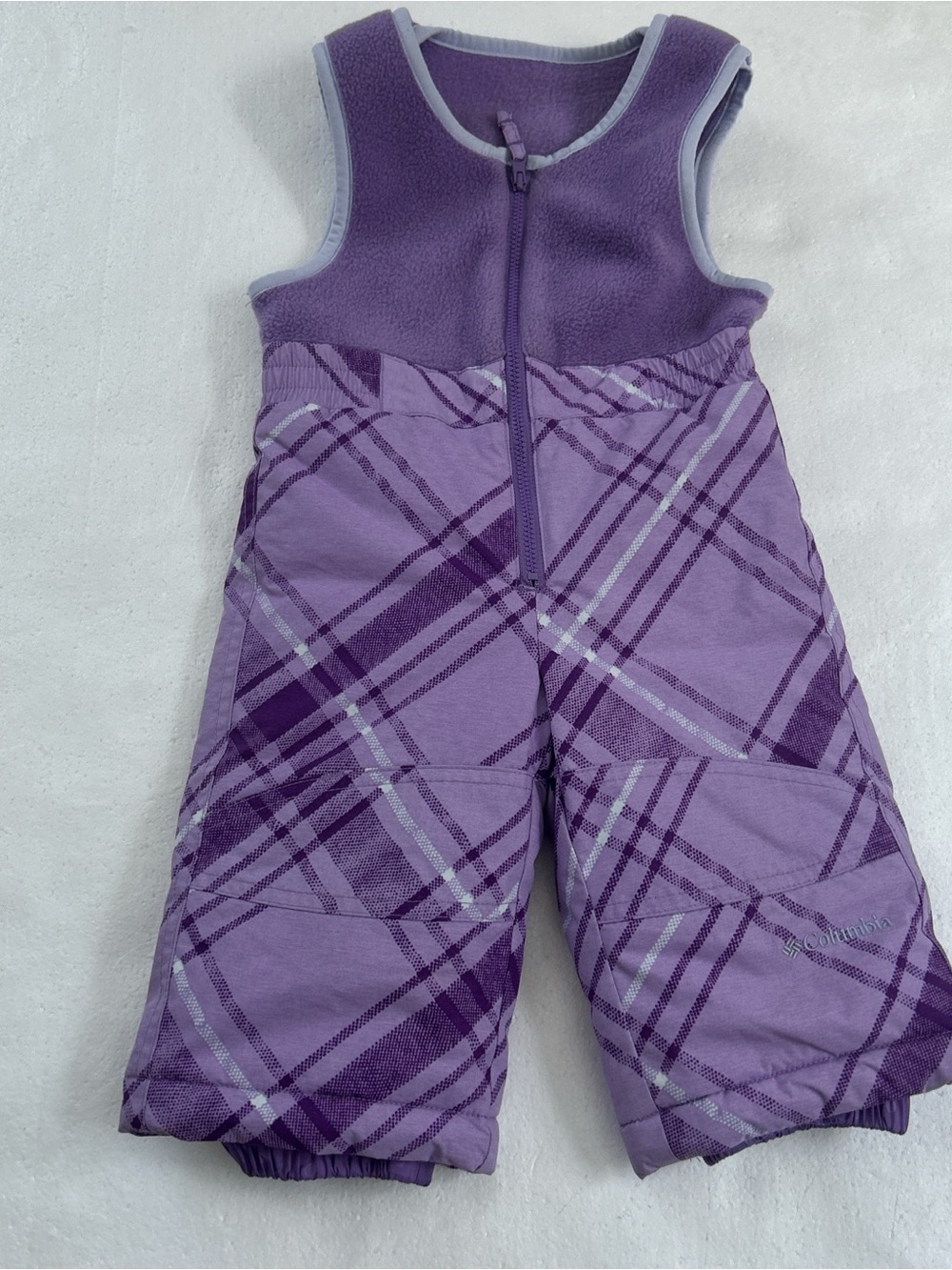 Columbia toddler girls snow bibs winter overalls pants Purple plaid snowsuit